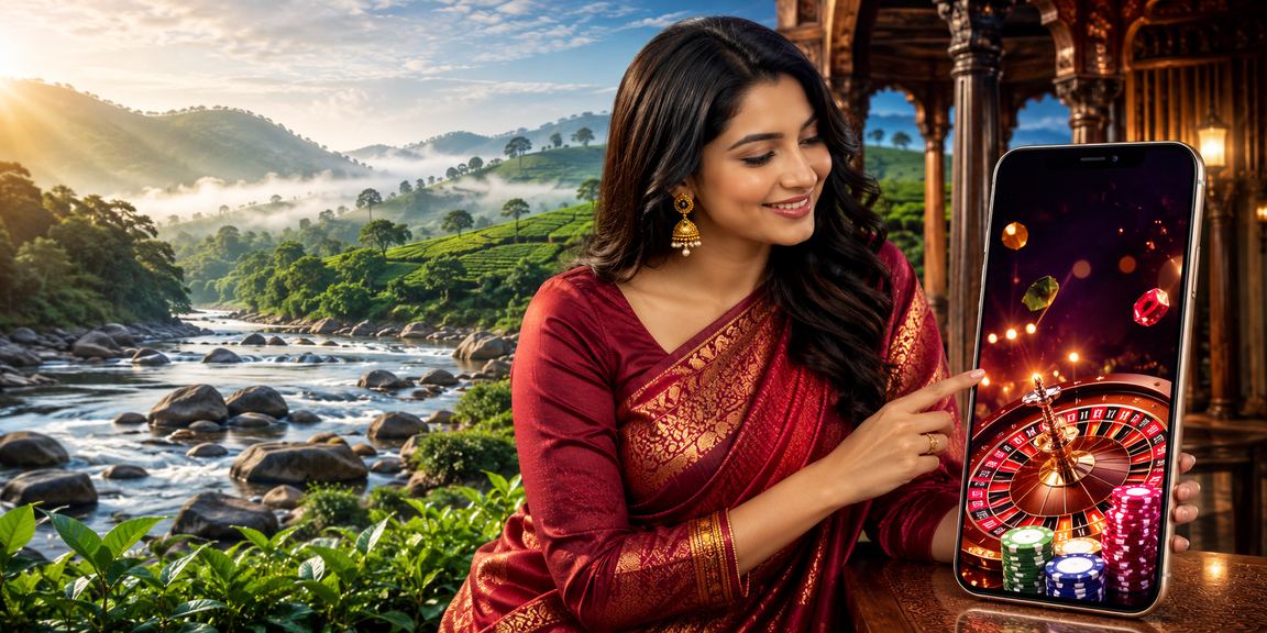 সিলেটের চা-বাগানের পটভূমিতে মোবাইলে gt25 নতুন গেম উপভোগ করছেন একজন খেলোয়াড়